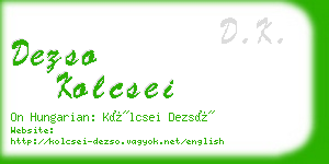 dezso kolcsei business card